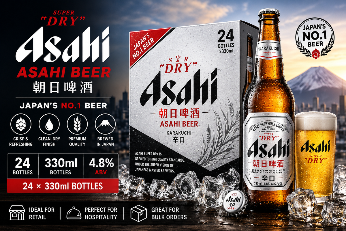 Asahi Beer – Wholesale Carton 朝日啤酒 | 24 × 330ml | 4.8% ABV