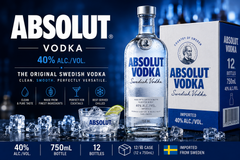Absolut Vodka 40% – Wholesale Carton 绝对伏特加 | 12 × 750ml | 40% ABV