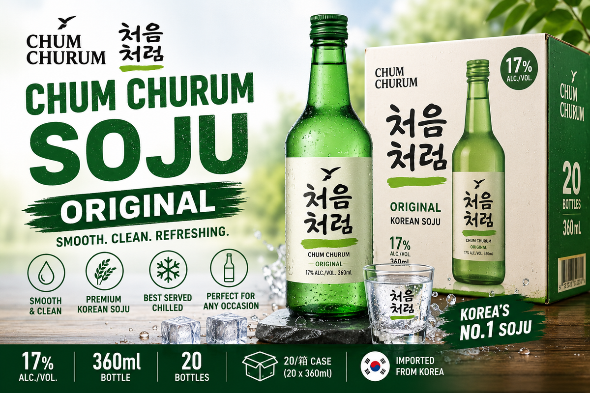 Chum Churum Soju Original – Wholesale Carton 처음처럼 소주 오리지널 | 20 × 360ml | 17% ABV