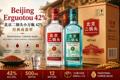 Beijing Erguotou 42% – Wholesale Carton 北京二锅头小方瓶 | Classic or Jade | 12 × 500ml | 42% ABV