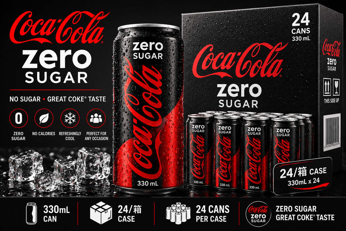 Coca-Cola Zero Sugar – Wholesale Carton 可口可乐无糖 | 24 × 330ml Cans