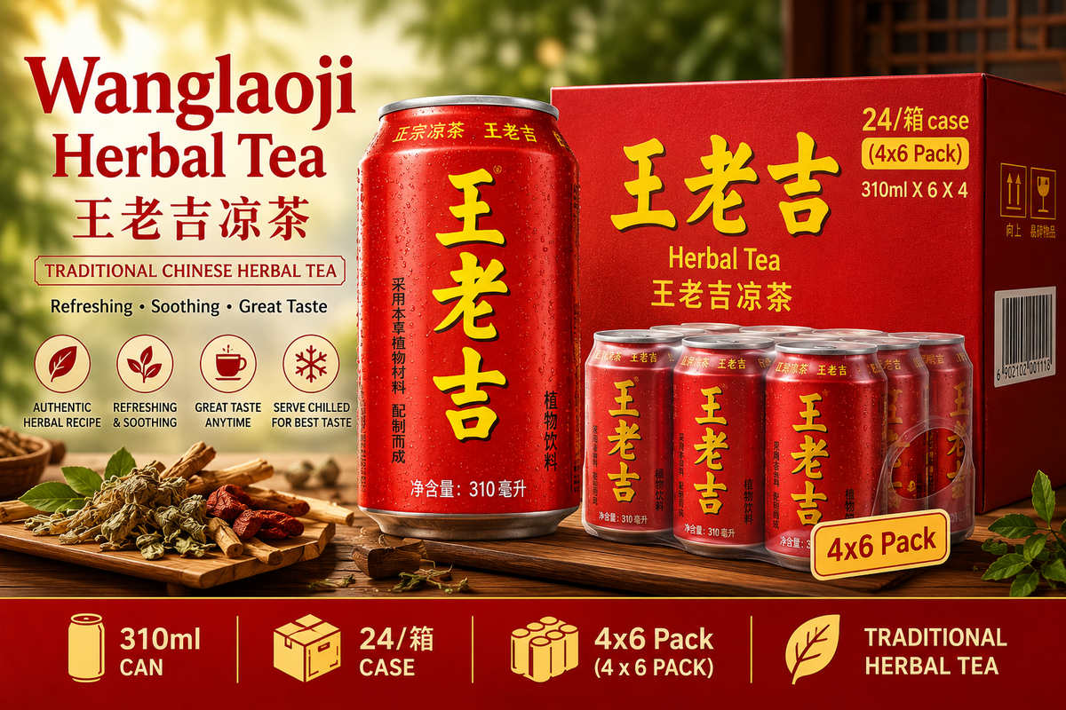 Wanglaoji Herbal Tea – Wholesale Carton 王老吉凉茶 | 24 × 310ml | 4 × 6-Pack