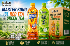 Master Kong Ice Red Tea & Green Tea – Wholesale Carton 康师傅冰红茶 / 绿茶 | 15 × 500ml Bottles